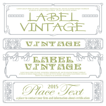 Vector abstract decorative label from bound plants and flowersのイラスト素材