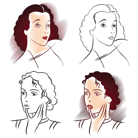 Stock vector. Face of a girlのイラスト素材