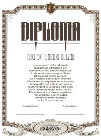 Vector template for the design of diploma, advertisements, invitations or greeting cardsのイラスト素材
