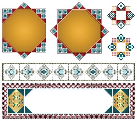 Vector decorative elements for the design of diploma, advertisements, envelope, wedding and other invitations or greeting cardsのイラスト素材