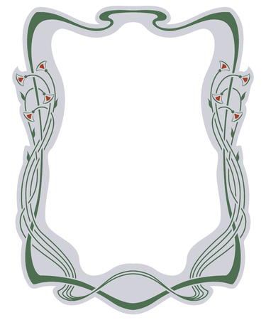 Vector abstract framework from the bound lines and plants for decoration and designのイラスト素材