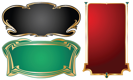 Vector abstract vintage labels on different versions for decoration and designのイラスト素材