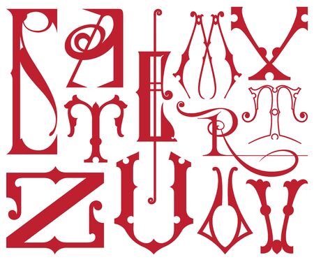Set of vector letters of the English alphabet.のイラスト素材