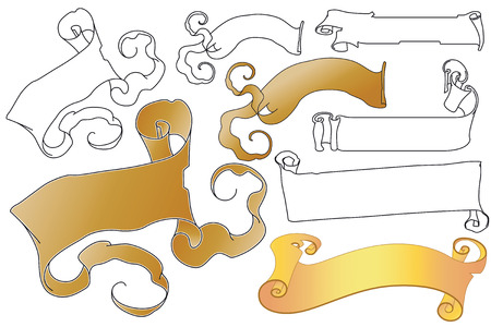 Vector set of ribbons in vintage style for decoration and designのイラスト素材