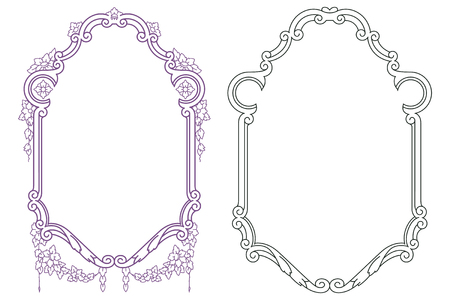 Vector abstract framework from the bound flowers and plants for decoration and designのイラスト素材