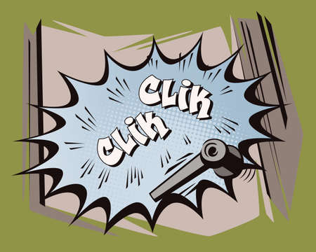 Stock illustration. Object in retro style pop art and vintage advertising. Door knob. Someone opens it.のイラスト素材