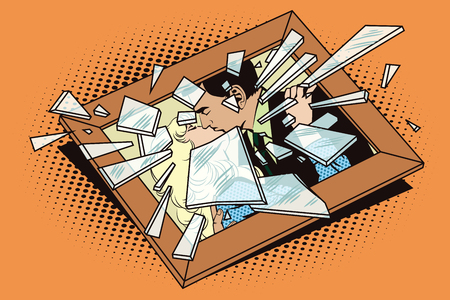 Stock illustration. Object in retro style pop art and vintage advertising. Broken frame with a photo.のイラスト素材