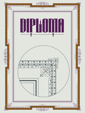 Vector template for the design of diploma, advertisements, invitations or greeting cardsのイラスト素材