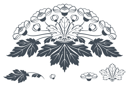 Vector plant vignette for labels, banner, sticker and other design.のイラスト素材