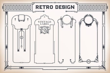 Vintage frame design for labels, banner, sticker and other design. Suitable for whiskey, beer and premium product. Vector illustrationのイラスト素材