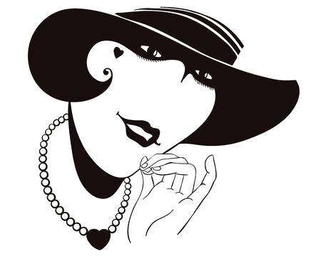 Stock illustration. Abstract portrait of a girl.のイラスト素材