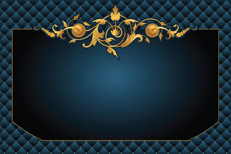 Vector luxury frame with border in rococo style for advertisements, wedding, invitations or greeting cardsのイラスト素材