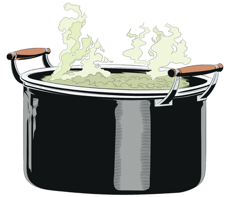 Stock illustration. Casserole with food.のイラスト素材