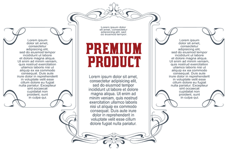 Vector template. Advertisements, flyer, web, wedding  and other invitations or greeting cards. Poppy borderのイラスト素材