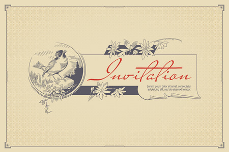 Vector template advertisements, flyer, web, wedding  and other invitations or greeting cards. Happy holidays.のイラスト素材