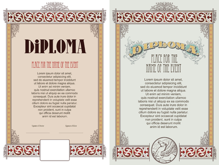Vector template for the design of diploma, advertisements, invitations or greeting cardsのイラスト素材