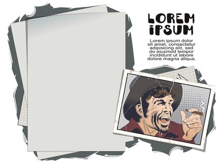 Vector. Stock illustration. Western villain.のイラスト素材