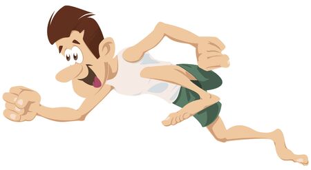 Vector. Stock illustration. Cartoon funny Running man.のイラスト素材