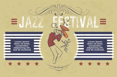 Stock Illustration. Jazz festival concept design card.のイラスト素材