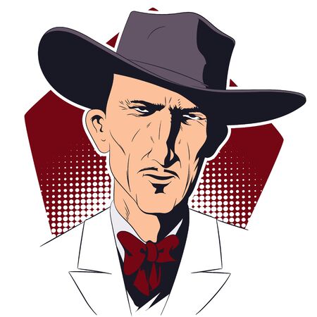 Vector. Stock illustration. Western villain.のイラスト素材