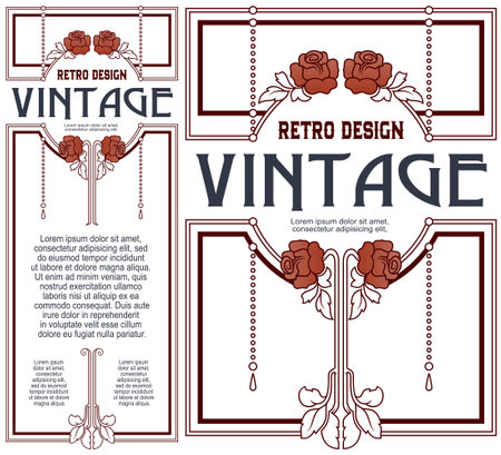 Stock illustration. Vector template flyer, invitations or greeting cards.のイラスト素材