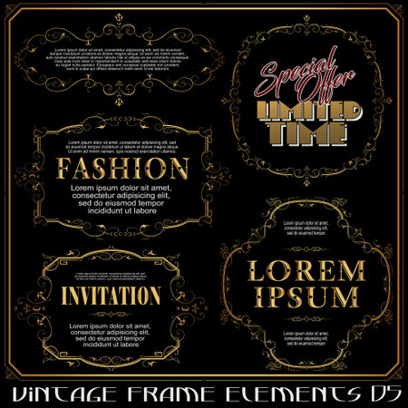 Stock illustration. Vector set of calligraphic design elements and page decor.のイラスト素材