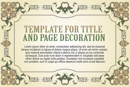 Decorative borders. Frames in vintage style. Template for advertisements, greeting cards, wedding and other invitations.のイラスト素材