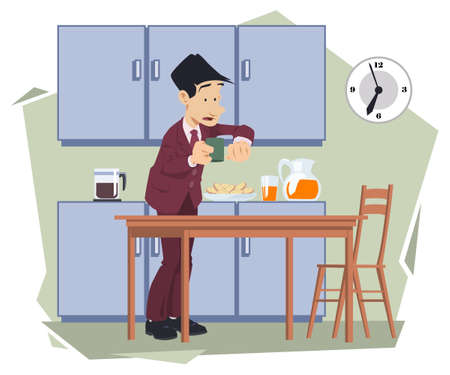 Businessman winner with cup trophy. Startup launch and investment venture concept. Teamwork metaphor. Illustration concept for mobile website and internet development.のイラスト素材