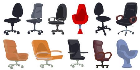 Business furniture. Office chairs. Illustration concept for mobile website and internet development.のイラスト素材