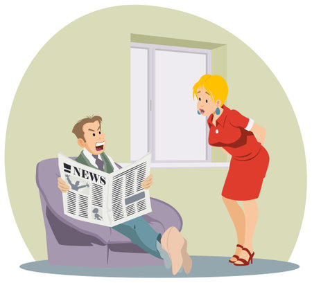 Couple having a conversation in relaxed atmosphere. Illustration concept for mobile website and internet development.のイラスト素材