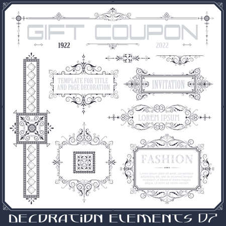 stock illustration. Vector set of calligraphic design elements and page decor.のイラスト素材