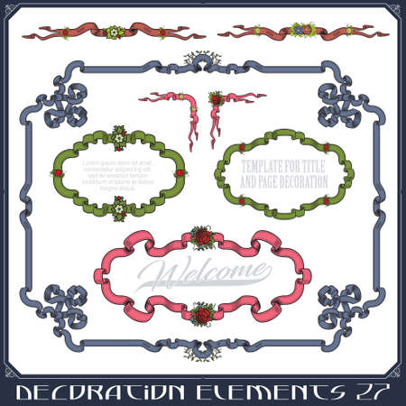 stock illustration. Vector set of calligraphic design elements and page decor.のイラスト素材
