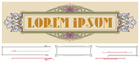 Vector luxury frame in ancient style for advertisements, wedding, invitations or greeting cards.のイラスト素材