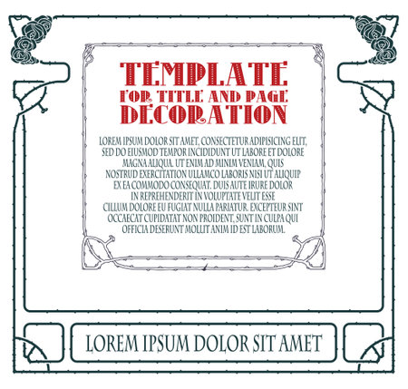 Vintage frame and border. Template for invitation, congratulation or diploma.のイラスト素材