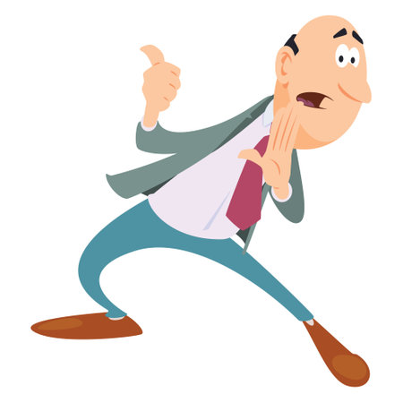 Man points his finger at advertisement. funny people. Illustration concept template for website, web landing page, banner, presentation, social, poster, promotion or print media.のイラスト素材