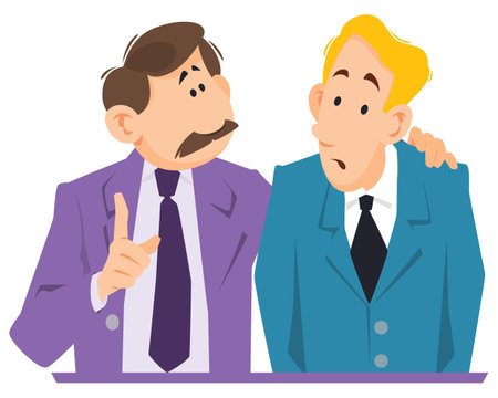 Men friends talking. Funny people. Illustration concept template for website, web landing page, banner, presentation, social, poster, promotion or print media.のイラスト素材