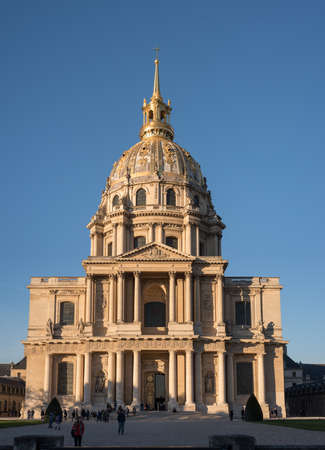 Paris, France, October 31, 2015: The cathedral of Saint Louis des Invalides on a sunny afternoonのeditorial素材