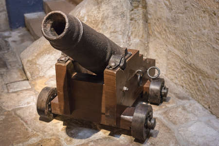 Old canon in a spanish castle in San Sebastian, Donostiaのeditorial素材