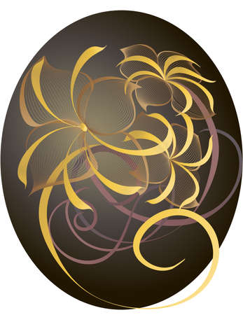 Elegant stylized bouquet of yellow flowers on a dark background for a 
postcardのイラスト素材