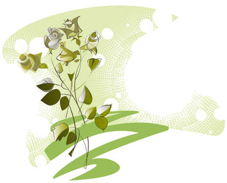 sketch a bouquet of yellow roses on the decorative backgroundのイラスト素材