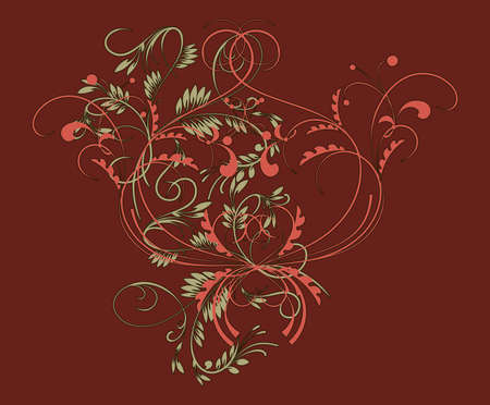 Vintage pattern in traditional Russian style on a red backgroundのイラスト素材