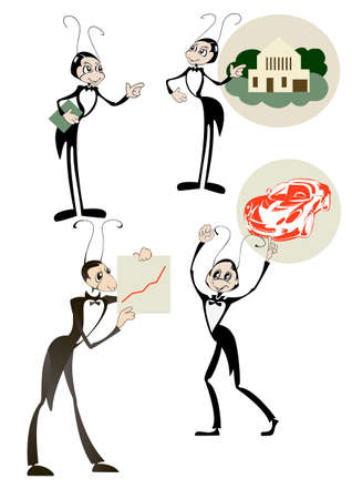 Four images of an ant - manager who is a symbol of real estate agenciesのイラスト素材