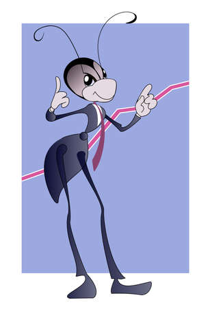 Image of an ant - manager, who is a symbol of real estate agenciesのイラスト素材