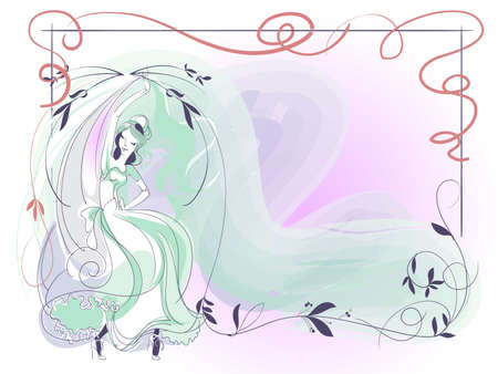 charming decorative invitation card for the wedding ceremonyのイラスト素材