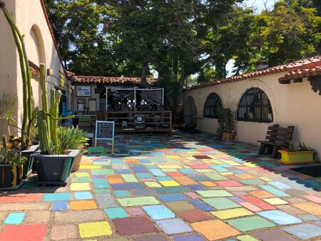 The colorfull Spanish Village Art Center in San Diego's Balboa Park, California. USA. August, 22nd, 2019のeditorial素材