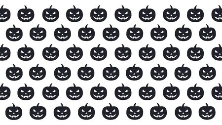 Halloween pumpkin seamless pattern silhouette on white backgroundの写真素材