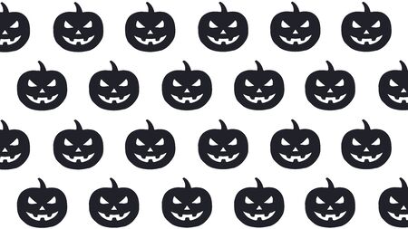 Halloween pumpkin seamless pattern silhouette on white background.の写真素材