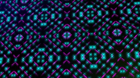 Animated light shinning pink and blue dots and stars square shapes background. bright shinning colored dots and stars with 3D.の写真素材