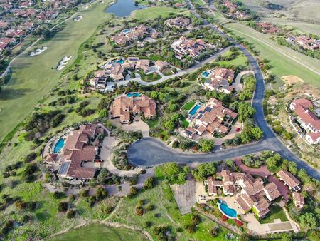 Big luxury executive house with pool located next the golf course in a private community, San Diego, California.