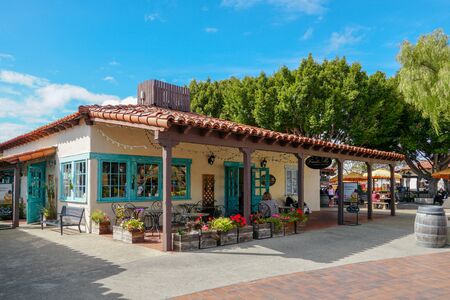 Seaport Village, waterfront shopping and dining complex adjacent to San Diego Bay in downtown San Diego, famous travel tourist attraction.のeditorial素材
